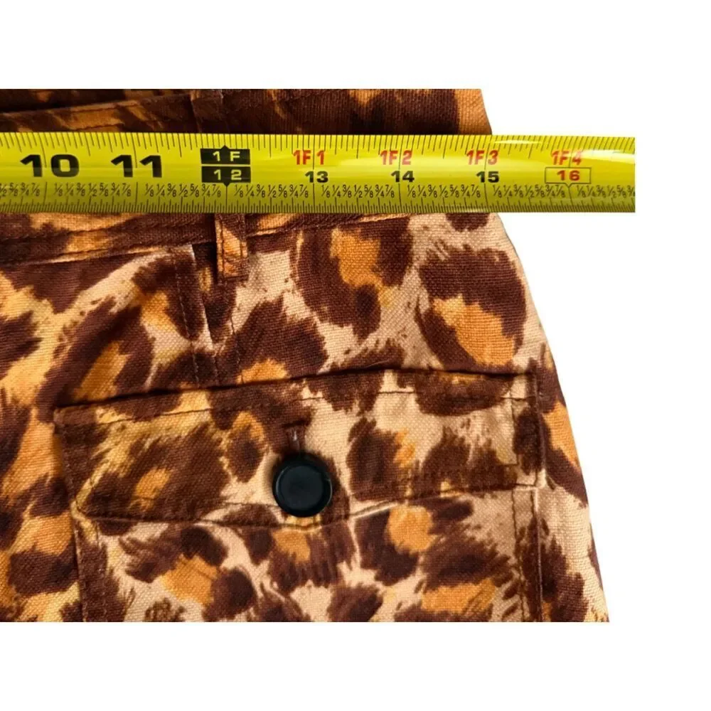 Kate Spade Panthera Brown and Orange Leopard Midi Skirt Size 8
